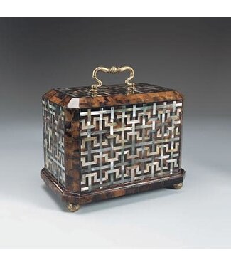 Maitland-Smith DISCONTIUED Mother of Pearl Blind Fretwork Inlay Box-LB