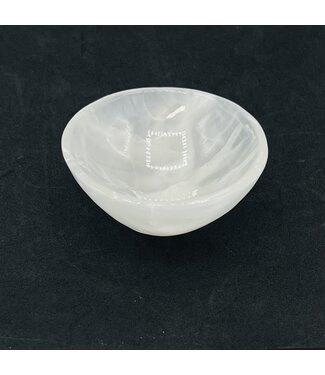 Cayen Collection White Onyx Circular Snack Bowl Polished 8x3