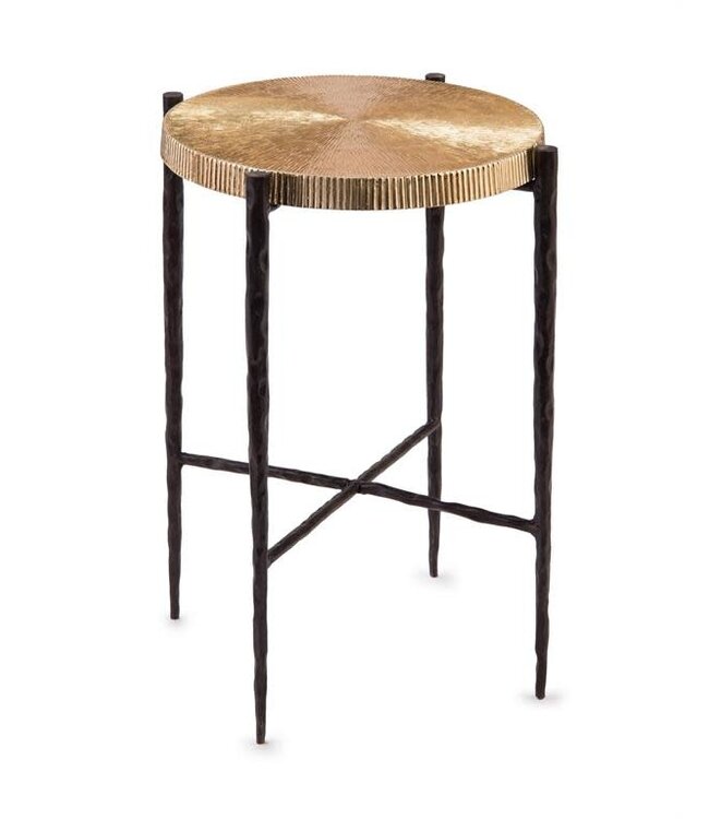 John - Richard Black Oxidized and Gold Accent Table 22"H X 15"W X 15"D