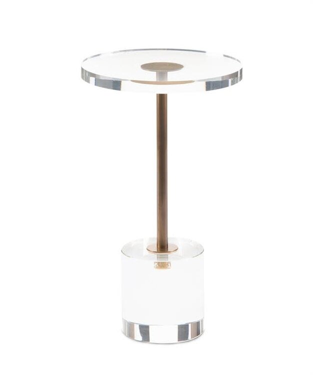 Cayen Collection Brass and Acrylic Martini Side Table
