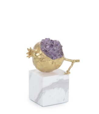 Cayen Collection Brass and Amethyst Pomegrante Sculpture I