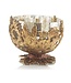 Cayen Collection Brass Casting Encases Mercury Glass Bowl