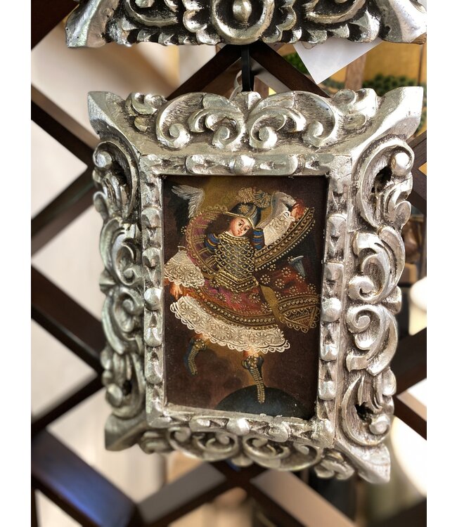 Cayen Collection Oil Paintings depicting Angel with silver gilded Baroque FrameHand Painted Picture Frame