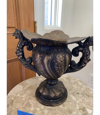 Cayen Collection Vintage brass Urn Vase ornate dragon handles