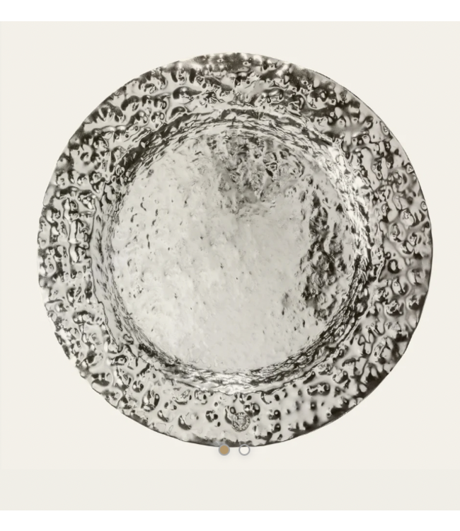 Jan Barboglio Double Hammered Charger Nickel 14"