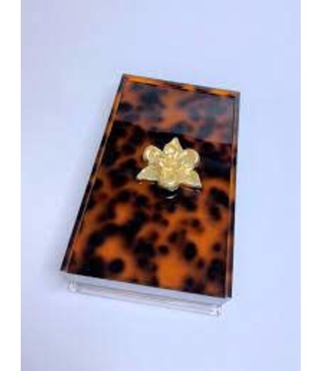 Southern Tribute Magnolia guest Towel Box- Tortoise