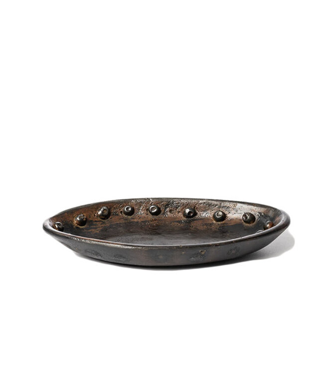 Jan Barboglio Valet Victor wax cast Oval Tray with bold beading