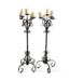 Jan Barboglio Forged Wrought Iron Floor Candle Holder - pair