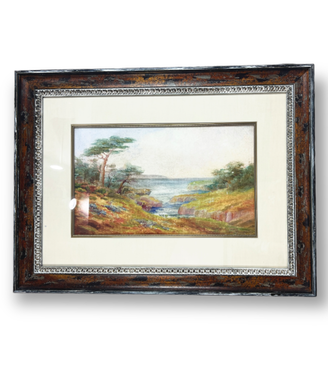 Painting Big Sur Ocean View - Framed Pastel