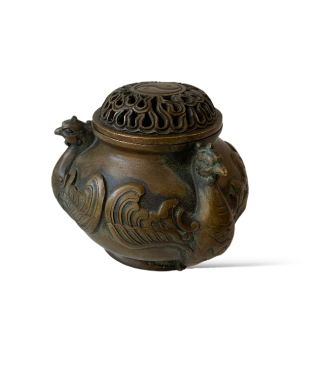 Cayen Collection Tibethan Peacock Bronze Box