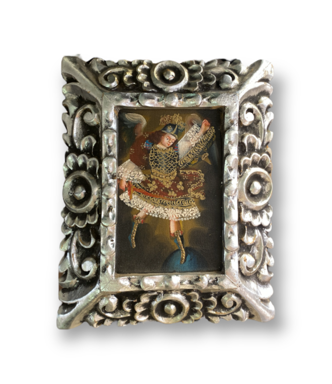 Cayen Collection Oil Paintings depicting Angel with silver gilded Baroque FrameHand Painted Picture Frame