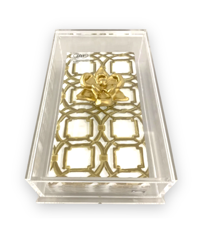 Southern Tribute Magnolia guest Towel Box- Tortoise