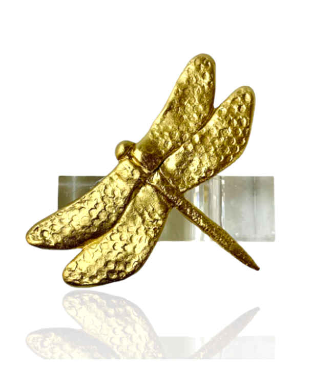 Southern Tribute Dragonfly Napkin Rings - SET OF 4 - CLEAR ACRYLIC