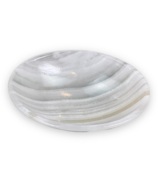 Cayen Collection White Onyx Circular Snack bowl 12x4