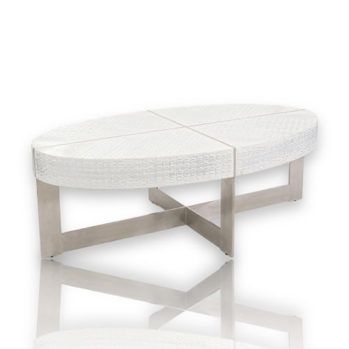 *Kano Silver Oval Cocktail Table - Cayen Home
