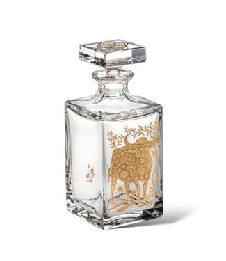 Vista Alegre Whisky Decanter with Gold Ox