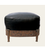 Jan Barboglio Nelson Ottoman with Black Leather Cushion