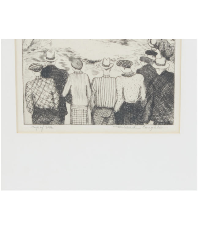 Cayen Collection Cup of Woe: Mildred Coughlin Etching on woven paper - 7 7/8 x 6