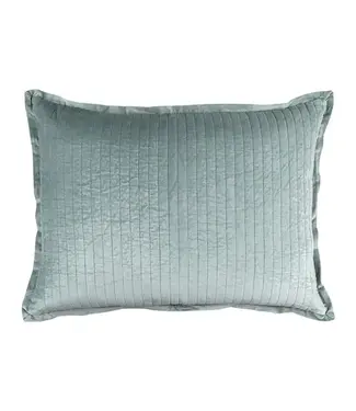 Lili Alessandra Aria Quilted Luxe Euro Pillow Sky Matte Velvet 27x36