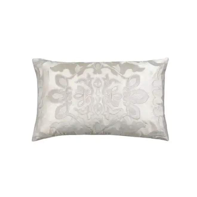 Versailles Square Pillow Ice Blue / Ivory Velvet (24X24) by Lili