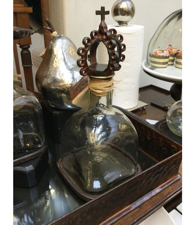 Jan Barboglio El Rey Decanter Clear W/ Crown Topper