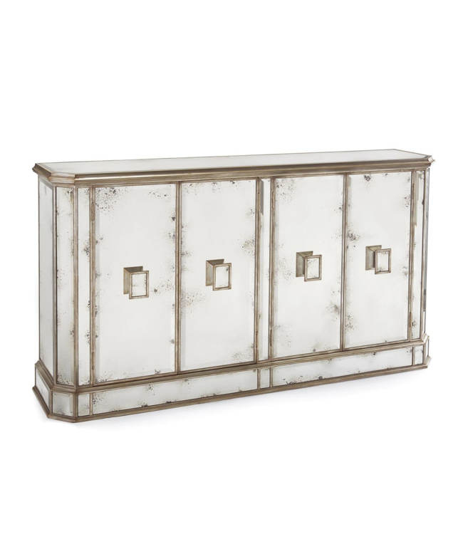 Cayen Collection Juno Foxed Mirrored Credenza