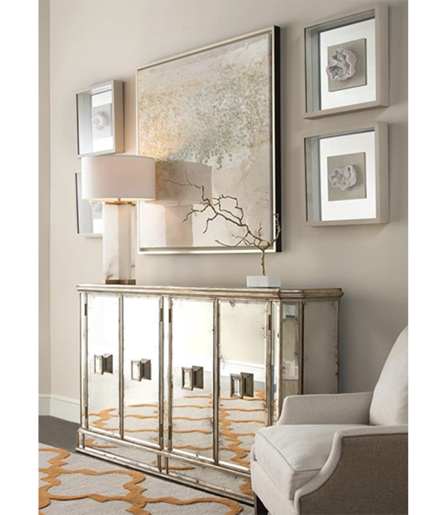 Cayen Collection Juno Foxed Mirrored Credenza