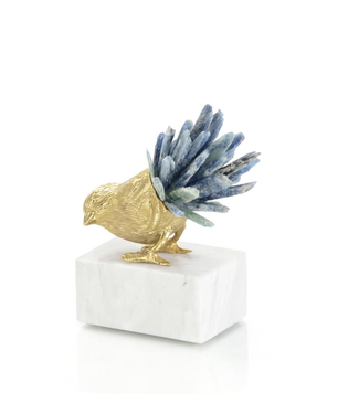 Cayen Collection Brass Bird And Kyanite Sculpture II