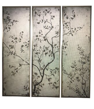 Cayen Collection Eglomise Pastorale Mirrored Panels- Set of 3