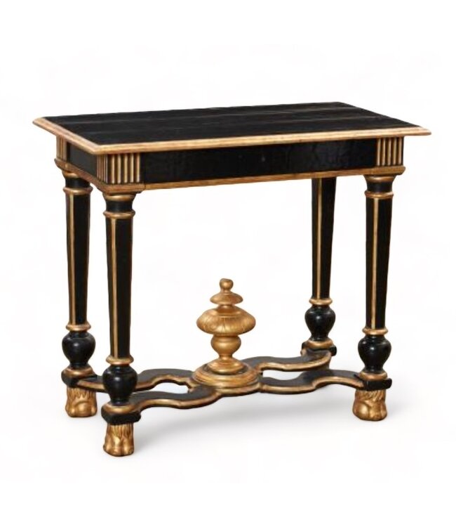 Cayen Collection Oriole Table  H31.75 W36 D20 - Baroque Style Gilt and Ebonized