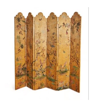 Maitland-Smith Floor Screen with Floral & Fauna Motif