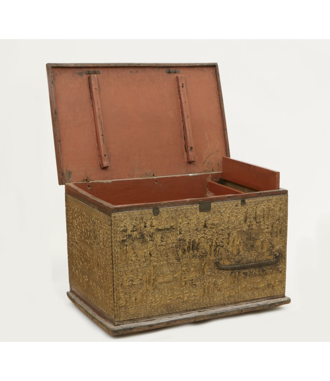 Cayen Collection Southeast Asian gilt repousse decorated chest