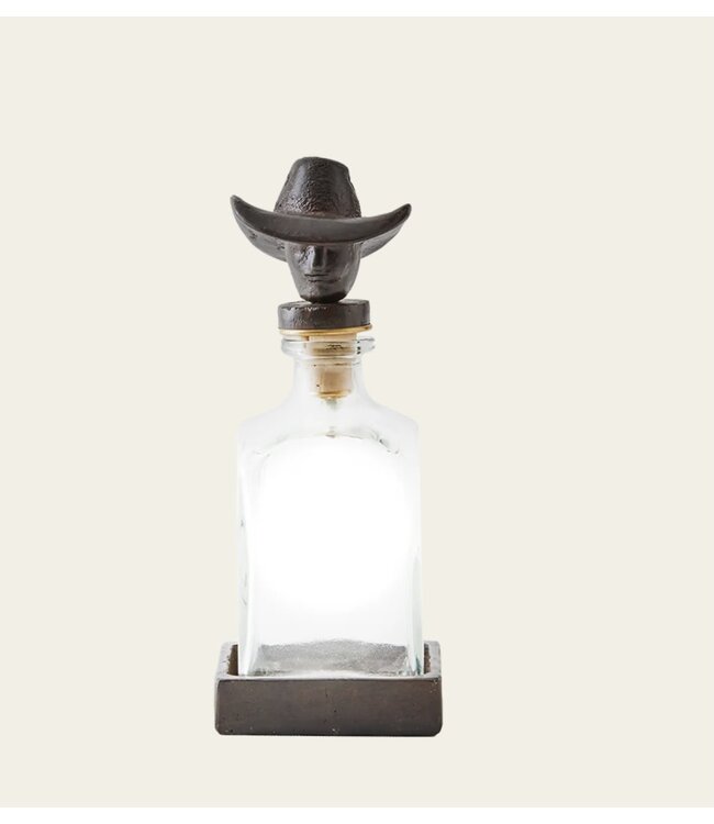 Jan Barboglio Vaquero Decanter W/ Cowboy Head Topper