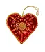 Cayen Collection Hand Embroidered Red Heart  Ornament  with Gold threads