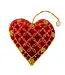 Cayen Collection Hand Embroidered  Red Heart Ornament w Gold Beads