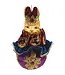 Cayen Collection Blue and Purple Bishop Cat character on a ball with tassel