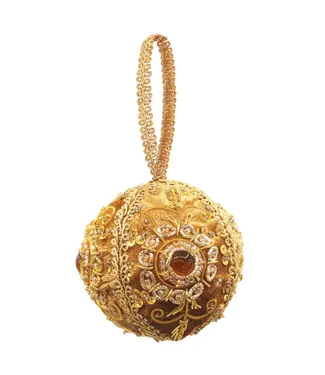 Cayen Collection Embroidered Golden Ball Ornament
