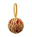 Cayen Collection Embroidered Red and Gold Ball Ornament with Cross