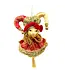 Cayen Collection Red and Gold  Jester Caton Ball with Gold Tassel