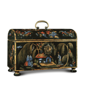 Alfonso Marina Handpainted Manila Small Coffer with Oriental Influence