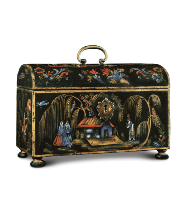 Alfonso Marina Handpainted Manila Small Coffer with Oriental Influence