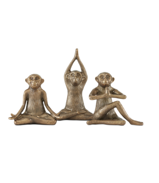 Currey & Co Zen Brass Monkey Set of 3