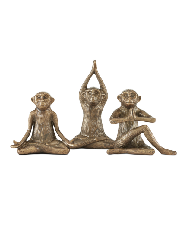 Currey & Co Zen Brass Monkey Set of 3