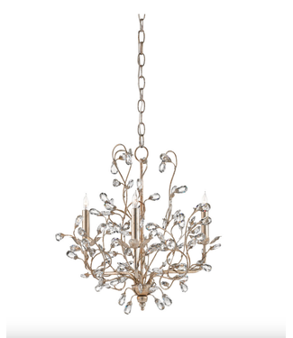 Currey & Co Crystal Bud Small Silver Chandelier