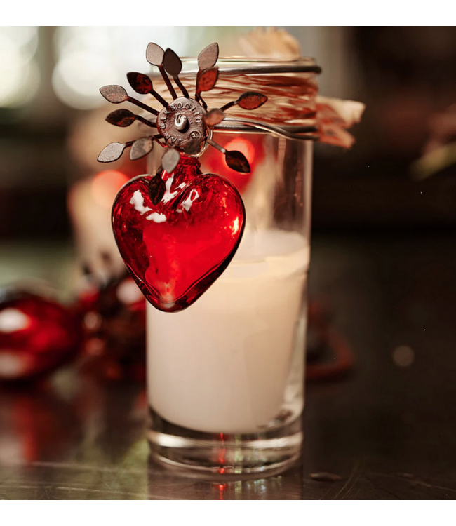 Jan Barboglio Adelita Sacred Heart Candle - Red