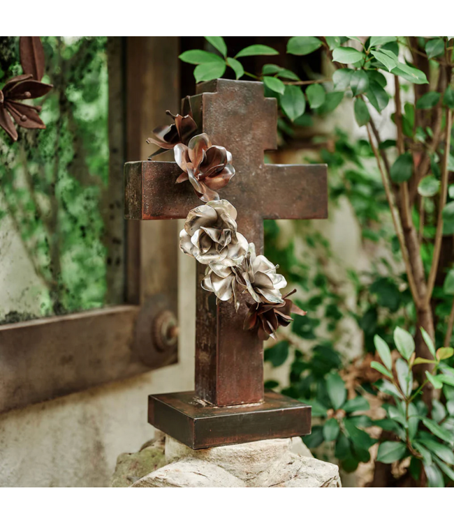 Jan Barboglio Cruz De Rosas w/ Flower Wreath