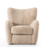 Four Hands Amelie Chair: Beige Shearling