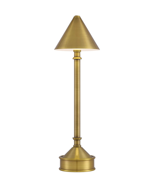 Currey & Co Traipse Brass Cordless Table Lamp