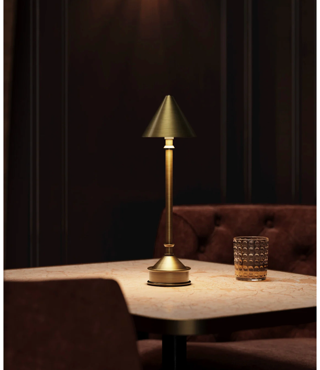 Currey & Co Traipse Brass Cordless Table Lamp