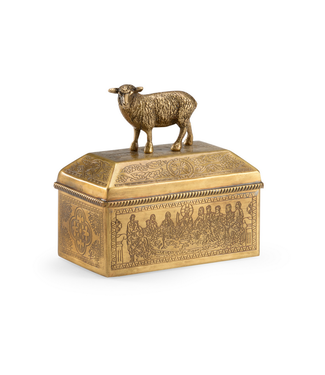 Chelsea House Lamb Brass Box